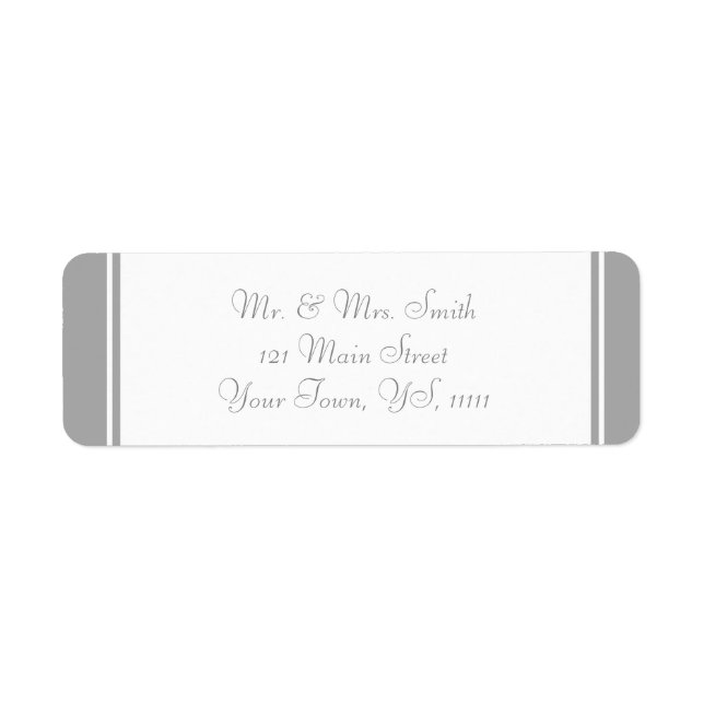 Etiqueta Endereço de devolução de Cinza pálido (Frente)