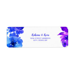 Etiqueta Endereço de devolução de cor aquática azul púrpura