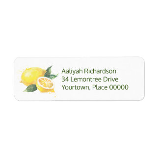 Etiqueta Endereço de Devolução de Cores Aquáticas Lemon
