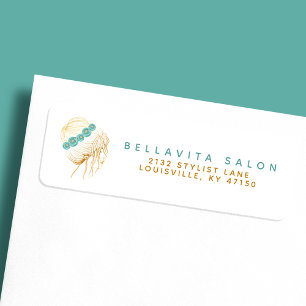 Etiqueta Endereço de Devolução de Estilista de Cabelo Flora