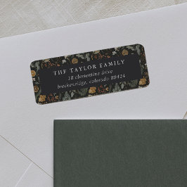 Etiqueta Endereço de devolução de feriado botânico moody