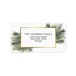 Etiqueta Endereço de devolução de feriado de quadro Dourado