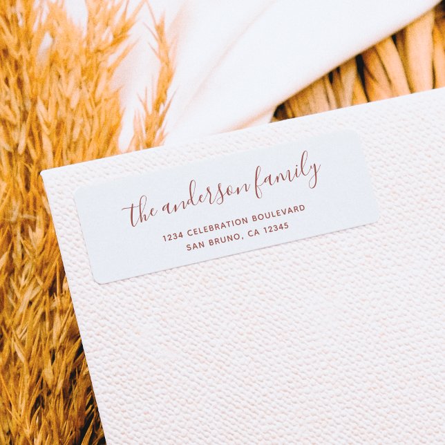 Etiqueta Endereço de devolução de feriado do nome da famíli (Criador carregado)