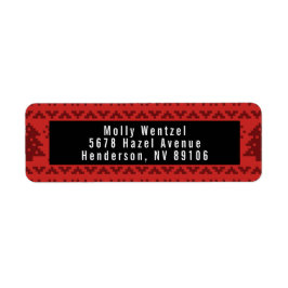 Etiqueta Endereço de devolução de feriado no Red Christmas