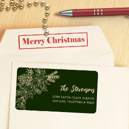 Etiqueta Endereço de devolução de férias do Green Floral Po