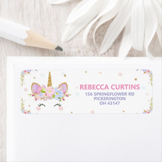 Etiqueta Endereço de devolução de Festa de aniversário Unic (Insitu)