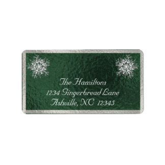 Etiqueta Endereço de devolução de flocos de neve e Feriados