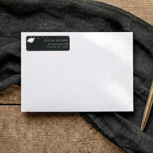Etiqueta Endereço de Devolução de Formatura Preto e Branco