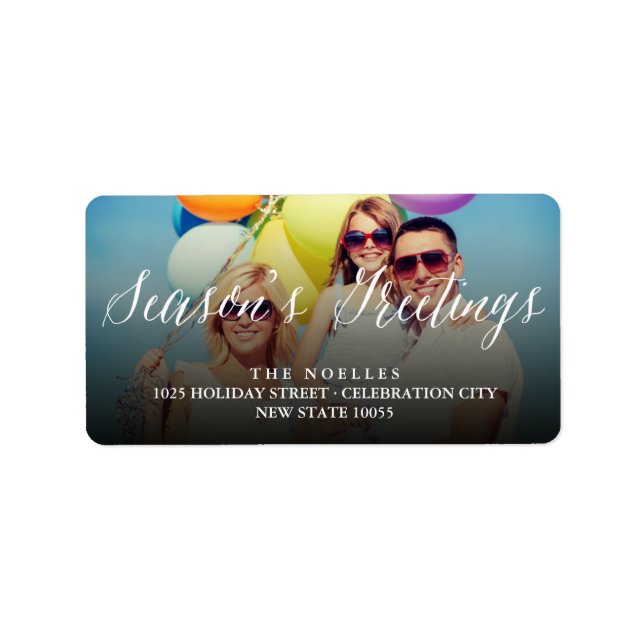 Etiqueta Endereço de devolução de fotos do script de saudaç (Frente)