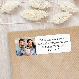 Etiqueta Endereço de devolução de fotos preto e branco míni