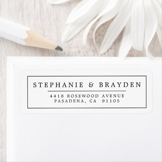 Etiqueta Endereço de Devolução de Fronteira Chic Simples El (Insitu)