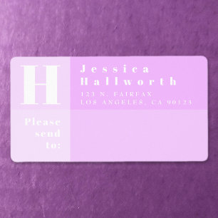 Etiqueta Endereço de Devolução de Lavanda Brilhante Mode