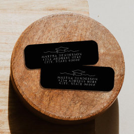 Etiqueta Endereço de devolução de linha de Boné de formatur