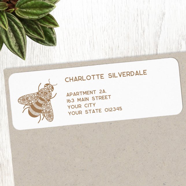 Etiqueta Endereço de devolução de mel para abelhas (Honey Bee personalized return address labels)