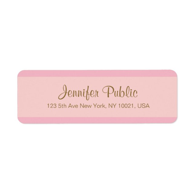 Etiqueta Endereço de devolução de Modelo de script Dourado  (Frente)