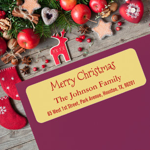 Etiqueta Endereço de devolução de Natal Dourado Faux person