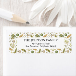 Etiqueta Endereço de devolução de Natal tropical