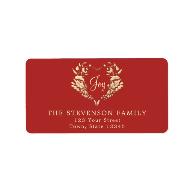 Etiqueta Endereço de devolução de Natal vermelho (Frente)