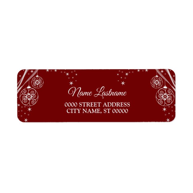 Etiqueta Endereço de Devolução de Natal Vermelho Branco Est (Frente)