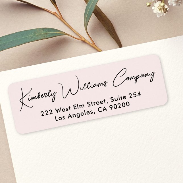 Etiqueta Endereço de Devolução de Negócios com Letra Modern (Modern Script Professional Business Return Address Label)