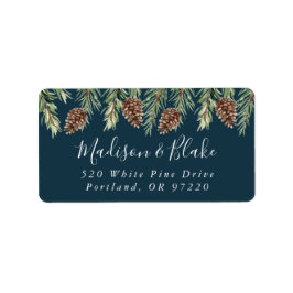 Etiqueta Endereço de devolução de Pinecone da Aquarela de i