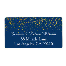 Etiqueta Endereço de Devolução de Ponto de Confetti Dourado