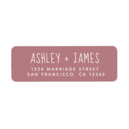 Etiqueta Endereço de Devolução de Rosa Dusty de Script Eleg