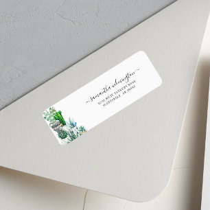 Etiqueta Endereço de Devolução de Script Botânico de Planta