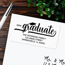 Etiqueta Endereço de Devolução de Script Chic do boné de fo