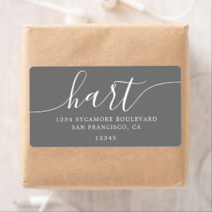 Etiqueta Endereço de Devolução de Script Moderno da Cinza E