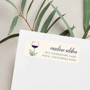 Etiqueta Endereço de devolução de vidro do vinho