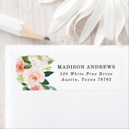 Etiqueta Endereço de devolução do Blush Florals