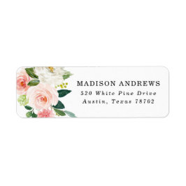 Etiqueta Endereço de devolução do Blush Florals