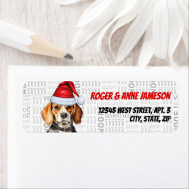 Etiqueta Endereço de Devolução do Cachorro de Beagle Natal