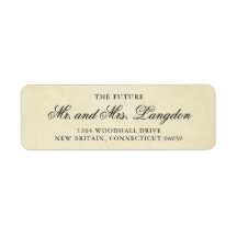 Endereço de devolução do Casamento vintage Elegant