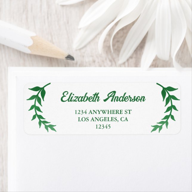 Etiqueta Endereço de devolução do Chá de fraldas Chic Green (Insitu)