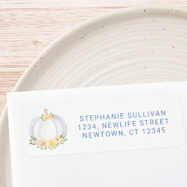 Etiqueta Endereço de devolução do Chá de fraldas de abóbora