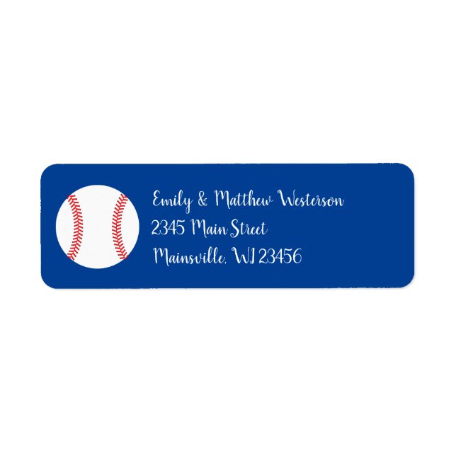 Etiqueta Endereço de devolução do Chá de fraldas de Basebal (Frente)