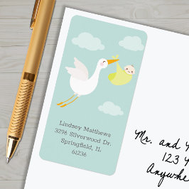 Etiqueta Endereço de devolução do Chá de fraldas do pacote