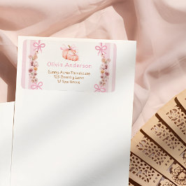Etiqueta Endereço de devolução do Chá de fraldas Floral Ros