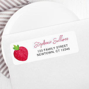 Etiqueta Endereço de devolução do Chá de fraldas Strawberry