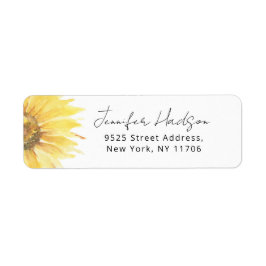 Etiqueta Endereço de devolução do chá de panela do Girassol