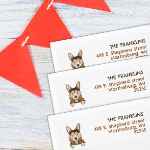 Etiqueta Endereço de devolução do Corgi de Cute