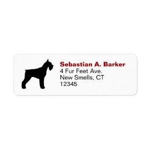 Etiqueta Endereço de devolução do Giant Schnauzer Silhouett