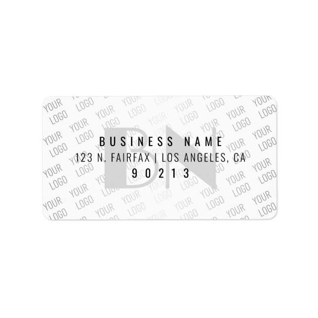 Etiqueta Endereço de devolução do gradiente branco com o lo (Frente)