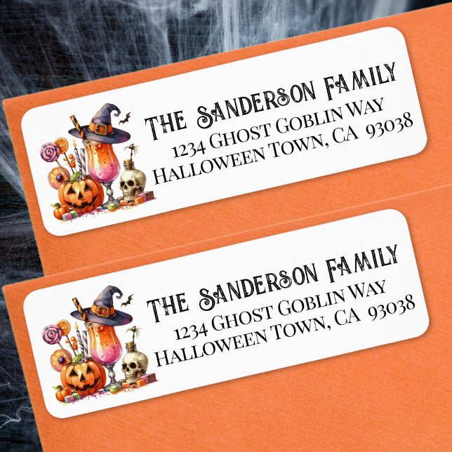 Etiqueta Endereço de devolução do Halloween (Halloween Return Address label )
