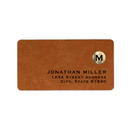 Etiqueta Endereço de devolução do Monograma Dourado de Cour