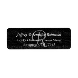 Etiqueta Endereço de devolução do Monograma Russo Negro Tex