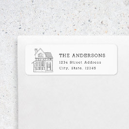 Etiqueta Endereço de devolução do nome da família do Retrat