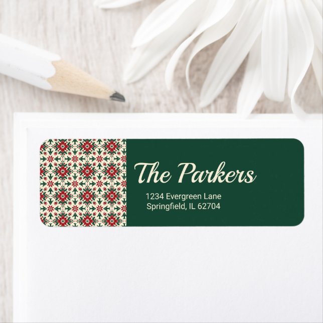 Etiqueta Endereço de devolução do nome da família personali (Insitu)